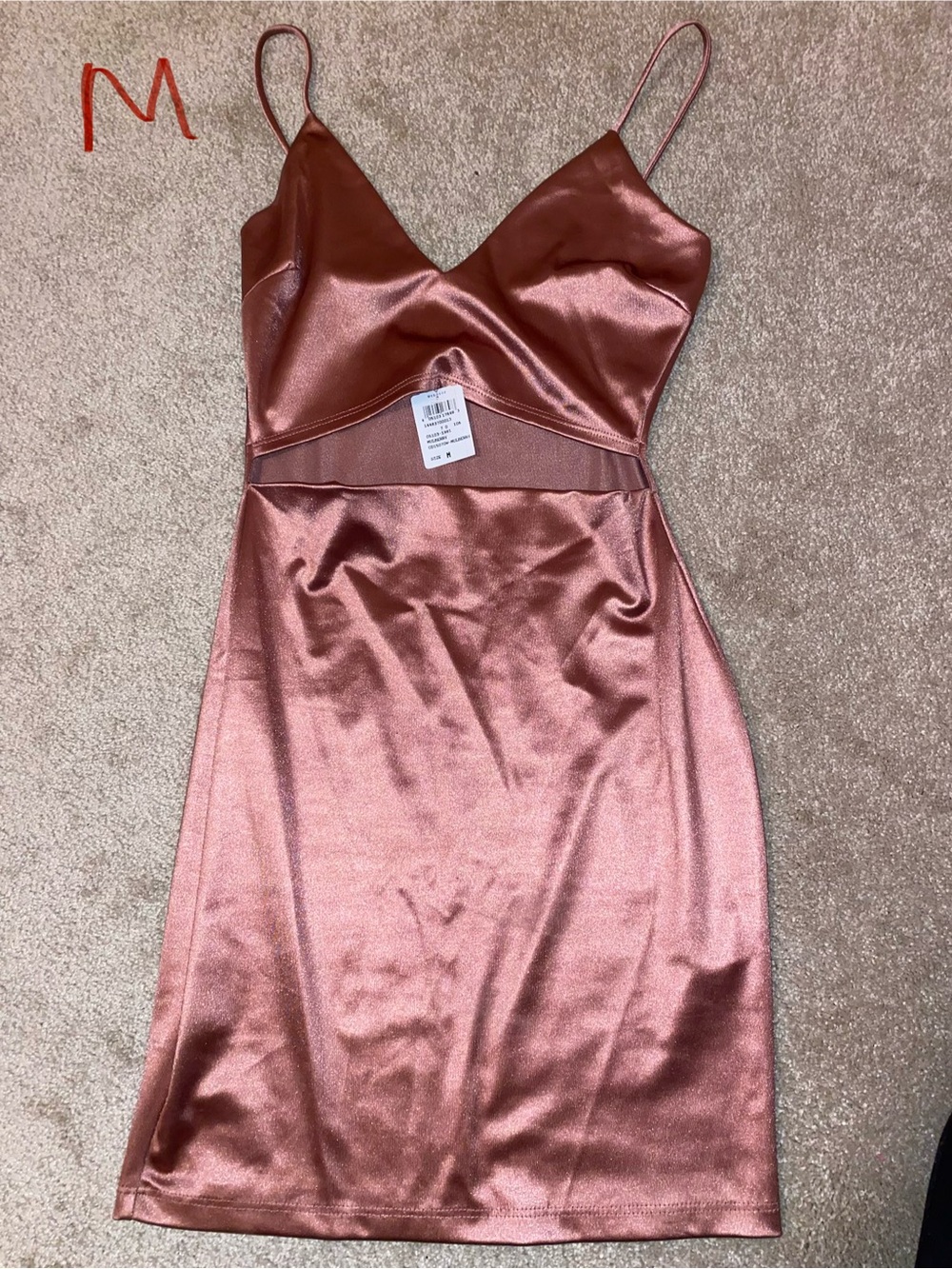 Windsor Rose Gold Satin Mini Slip Dress